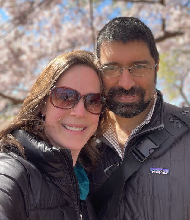 The author and her husband attended the DC Cherry Blossom Festival a few weeks after finding out she didn't have cancer.
