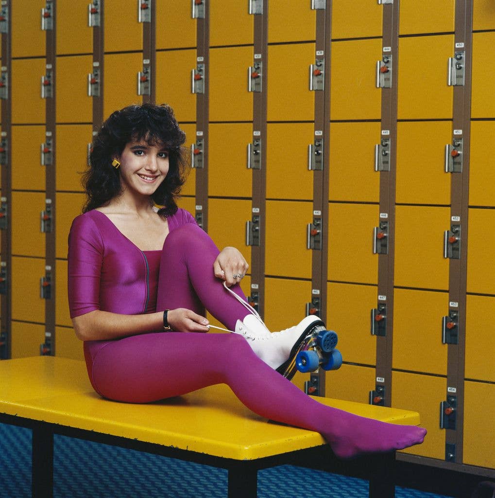 woman wearing purple training clothes 