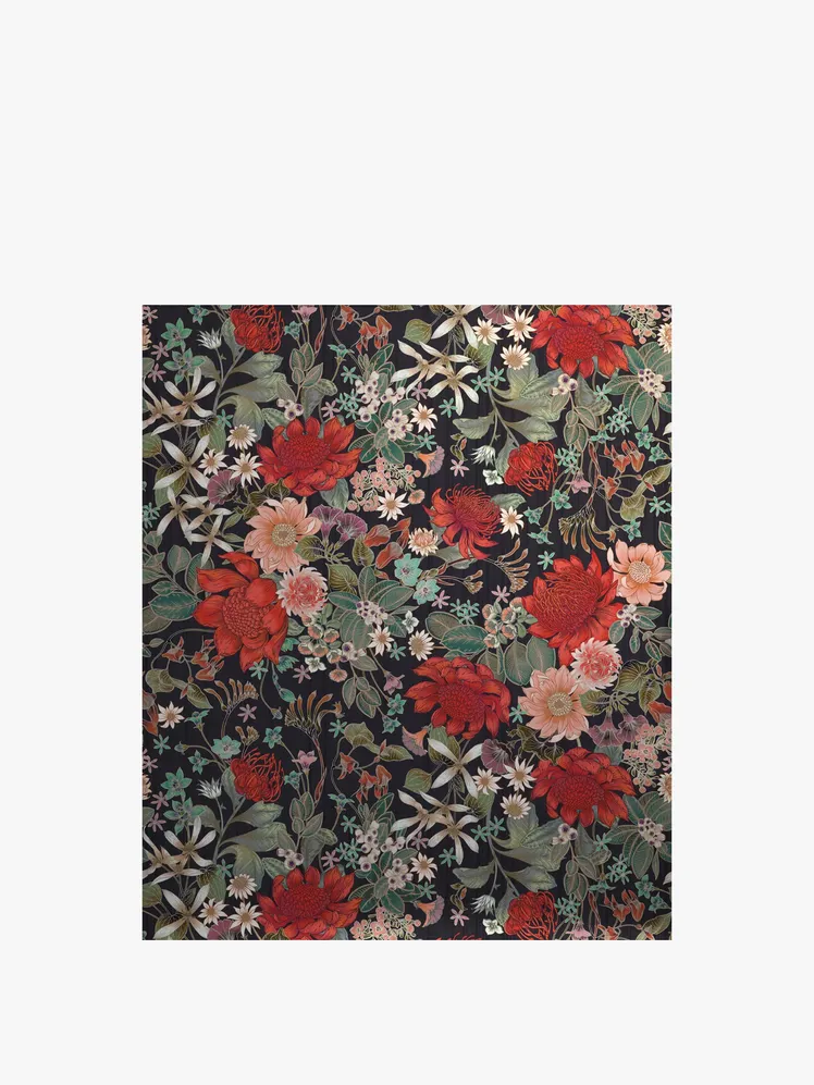 Image may contain: home decor, rug, accessory, art, ornament, tapestry, floral design, graphic and pattern