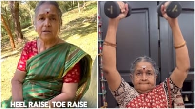 Bhuvana, 74, exemplifies the importance of strength training for the elderly, in line with WHO guidelines. (Instagram/the_8theelement)